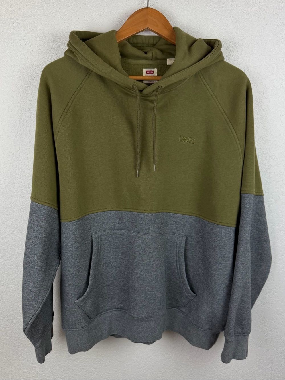 Levi's Olive and Gray Two-Tone Pullover Hoodie